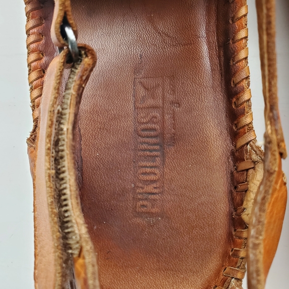 Pikolinos women punched tan leather sandals closed toe size EU 37 - Picture 2 of 10